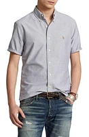 Polo Ralph Lauren Classic Fit Short Sleeve Oxford Button-Down Shirt Slate at Nordstrom,