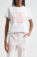 Cinq à Sept Chain Stitch Paris New York T-Shirt White/Deep Tangelo at Nordstrom,