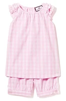 Petite Plume Amelie Gingham Two-Piece Short Set Pink at Nordstrom,