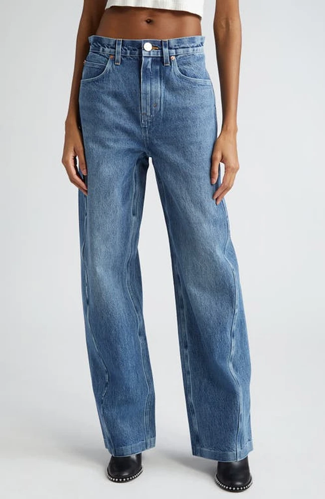 Alexander Wang High Waist Nonstretch Denim Balloon Leg Jeans Vintage Medium Indigo at Nordstrom,