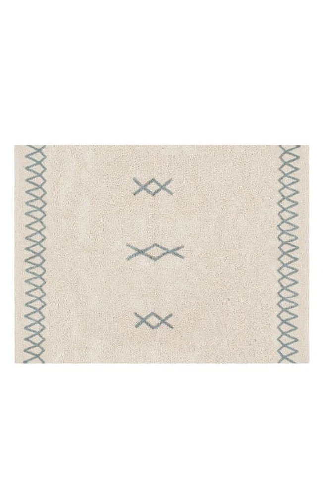 Lorena Canals Atlas Washable Cotton Blend Rug in Natural/blue at Nordstrom