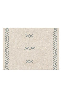 Lorena Canals Atlas Washable Cotton Blend Rug in Natural/blue at Nordstrom