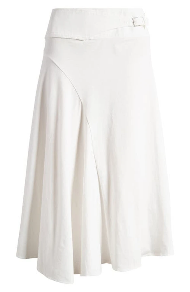 Faithfull the Brand Maceio Asymmetric Cotton Skirt White at Nordstrom,