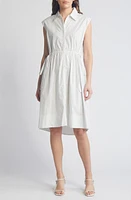 French Connection Rhodes Stripe Cotton Poplin Shirtdress White/Cashmere at Nordstrom,