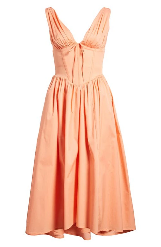 HOUSE OF CB Emmelina Corset Bodice Cocktail Dress Papaya Punch at Nordstrom, A