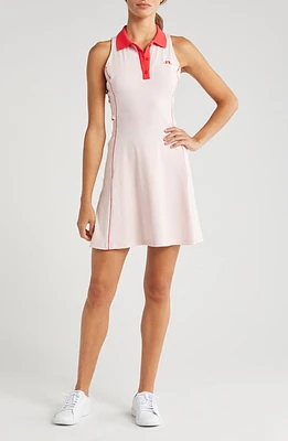 J. Lindeberg Nadia Sleeveless Polo Golf Dress Rose Quartz at Nordstrom,