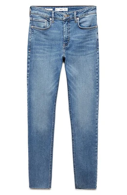 MANGO Crop Skinny Jeans Medium Blue at Nordstrom,