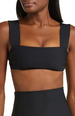 BONDI BORN Elle Square Neck Bikini Top Black at Nordstrom,