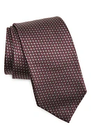 Canali Geometric Silk Tie in Dark Purple at Nordstrom