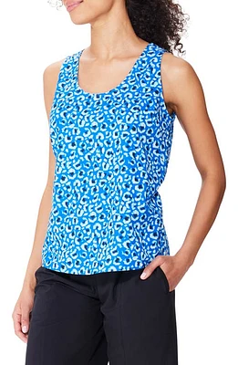 NZ ACTIVE by NIC+ZOE Tech Stretch Seamed Performance Tank Blue Multi at Nordstrom,