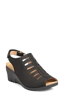 Comfortiva Alana Slingback Wedge Sandal - Wide Width Available in True Black at Nordstrom, Size 10