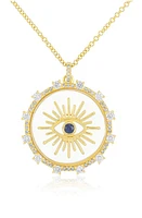 EF Collection 14K Gold Diamond & Sapphire Floating Evil Eye Pendant Necklace in 14K Yellow Gold at Nordstrom