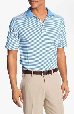 Cutter & Buck Trevor Stripe DryTec Polo in Atlas/White at Nordstrom, Size 1Xb