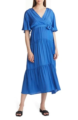 Angel Maternity Crossover Faux Wrap Maxi Dress Cobalt at Nordstrom,