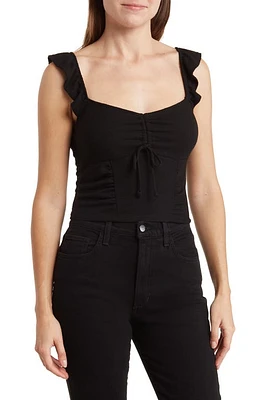 All Favor Flutter Sleeve Tie Front Tank at Nordstrom,