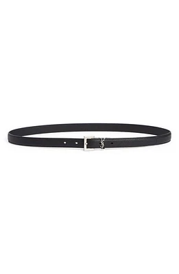 Saint Laurent Monogram Leather Belt in Nero at Nordstrom, Size 95