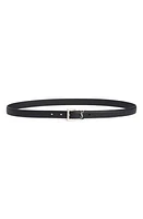 Saint Laurent Monogram Leather Belt in Nero at Nordstrom, Size 95