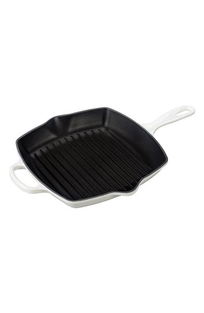 Le Creuset 10 Inch Square Enamel Cast Iron Grill Pan in White at Nordstrom