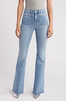 Good American Legs Patch Pocket Flare Jeans Indigo656 at