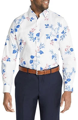 Johnny Bigg Bailey Floral Regular Fit Stretch Button-Up Shirt White at Nordstrom,