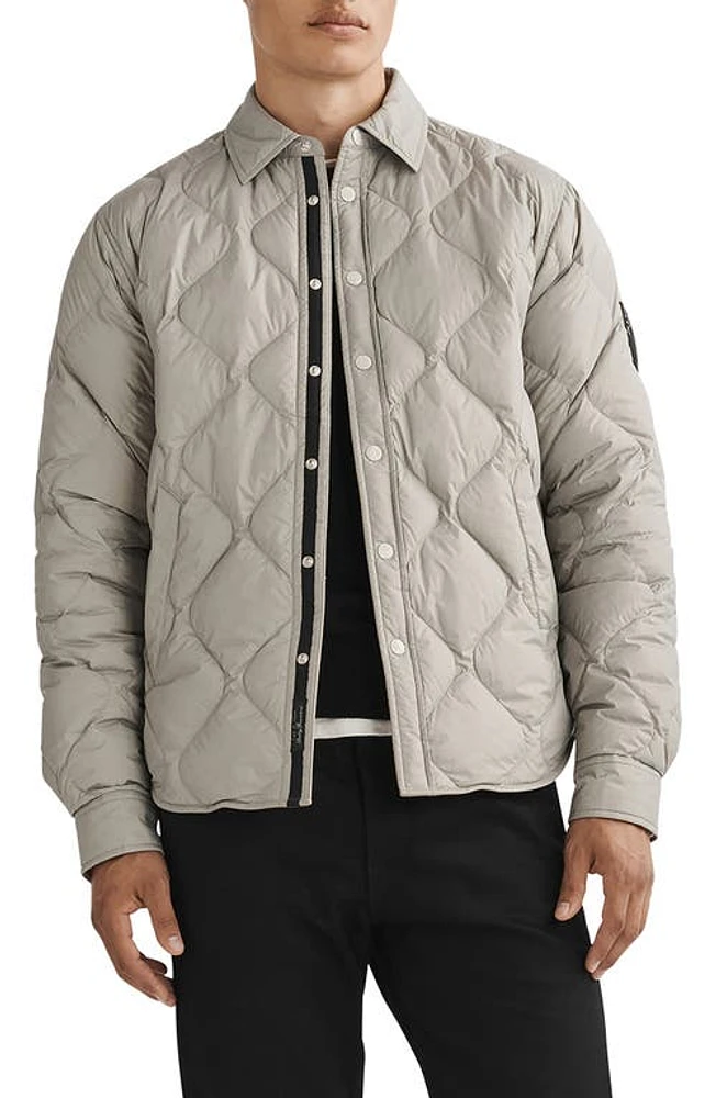 rag & bone ICONS Dane Quilted Shirt Jacket in Elephnt at Nordstrom, Size X-Large