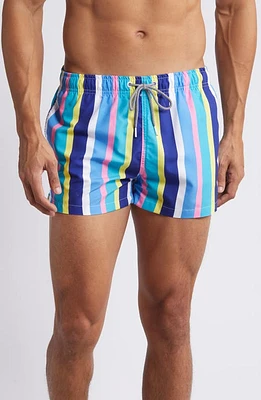 Boardies Crush Stripe Swim Trunks Blue Multi at Nordstrom,