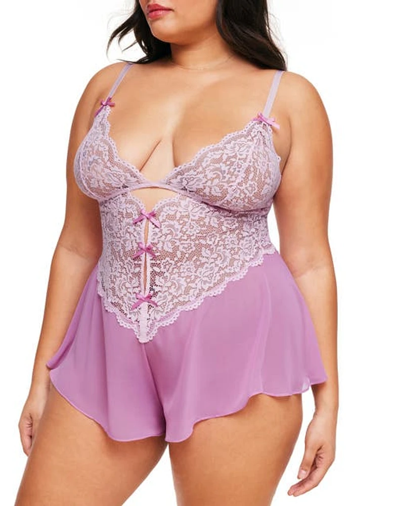 Adore Me Odessa Romper Lingerie Medium Pink at Nordstrom,