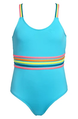 Hobie Kid's Smiles One-Piece Swimsuit Blue Hawaii at Nordstrom,