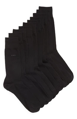 BOSS 5-Pack Solid Dress Socks in Black at Nordstrom