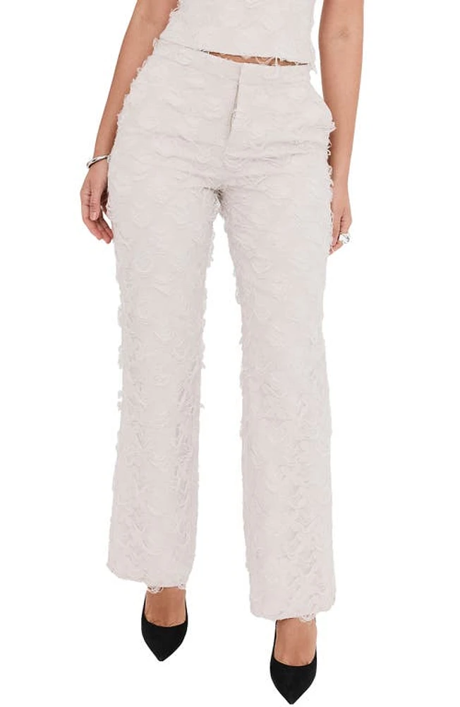 Mistress Rocks Textured Straight Leg Pants Taupe at Nordstrom,