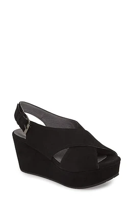 Chocolat Blu Wim Platform Wedge Sandal Black Suede at Nordstrom,