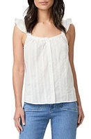 PAIGE Cazzie Stripe Cotton Button-Up Top White at Nordstrom,