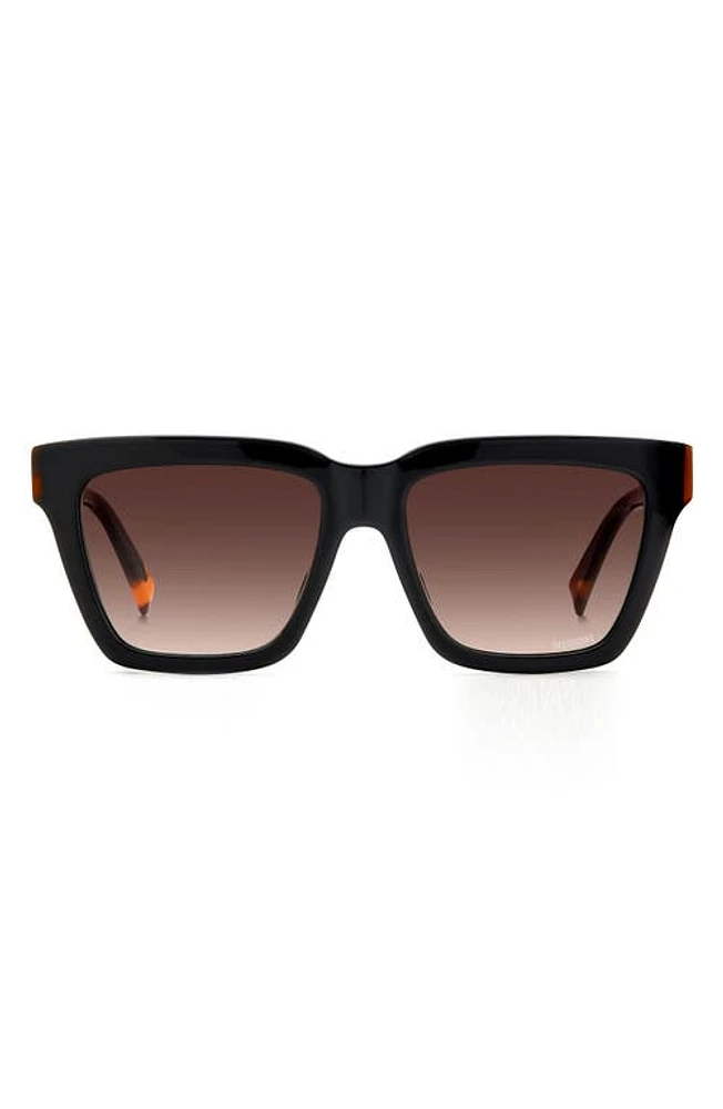 Missoni 55mm Rectangular Sunglasses in Black/Brown Gradient at Nordstrom