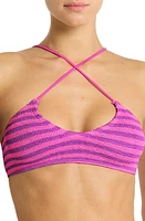 bond-eye Selena Convertible Bikini Top in Cerise Stripe at Nordstrom