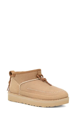 UGG(r) Gender Inclusive Ultra Mini Crafted Regenerate Genuine Shearling Lined Bootie Sand at Nordstrom, Women's