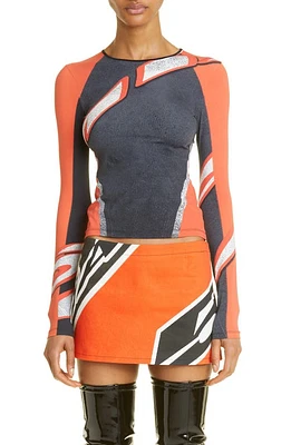 Miaou Colorblock Long Sleeve Top in Roma Print at Nordstrom, Size X-Small