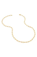 Monica Vinader Alta Textured Chain Link Necklace in Yellow Gold at Nordstrom