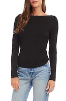 FIFTEEN TWENTY Marta Open Back Rib Knit Top Black at Nordstrom,