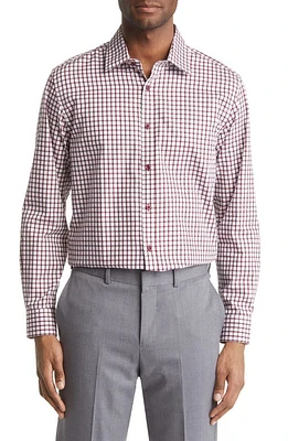 DANIEL HECHTER Trim Fit Windowpane Check Cotton Dress Shirt at Nordstrom,