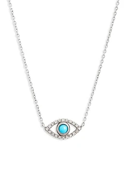 Anzie Evil Eye Turquoise Pendant in Silver at Nordstrom, Size 16 In