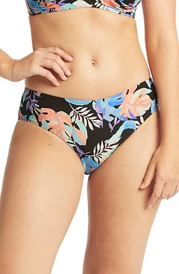 Sea Level Floral Print Bikini Bottoms Black at Nordstrom, Us