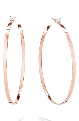 Lana Solo Emerald Diamond Hoop Earrings in Rose at Nordstrom