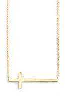 Argento Vivo Sterling Silver Argento Vivo Modern Sideways Cross Pendant Necklace in Gold at Nordstrom