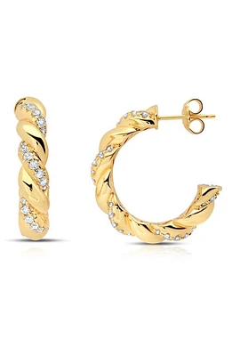 Crislu Twisted Hoop Earrings in Gold at Nordstrom