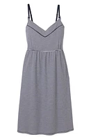 Petite Plume Luxe Pima Cotton Jersey Maternity/Nursing Nightgown Navy at Nordstrom,