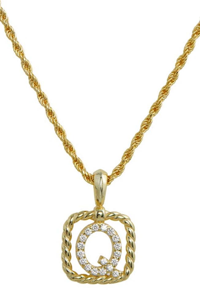 SAVVY CIE JEWELS Initial Pendant Necklace in Yellow-Q at Nordstrom