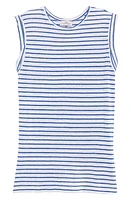 vineyard vines Stripe Linen Tank in Stripe - White/Db at Nordstrom, Size Medium