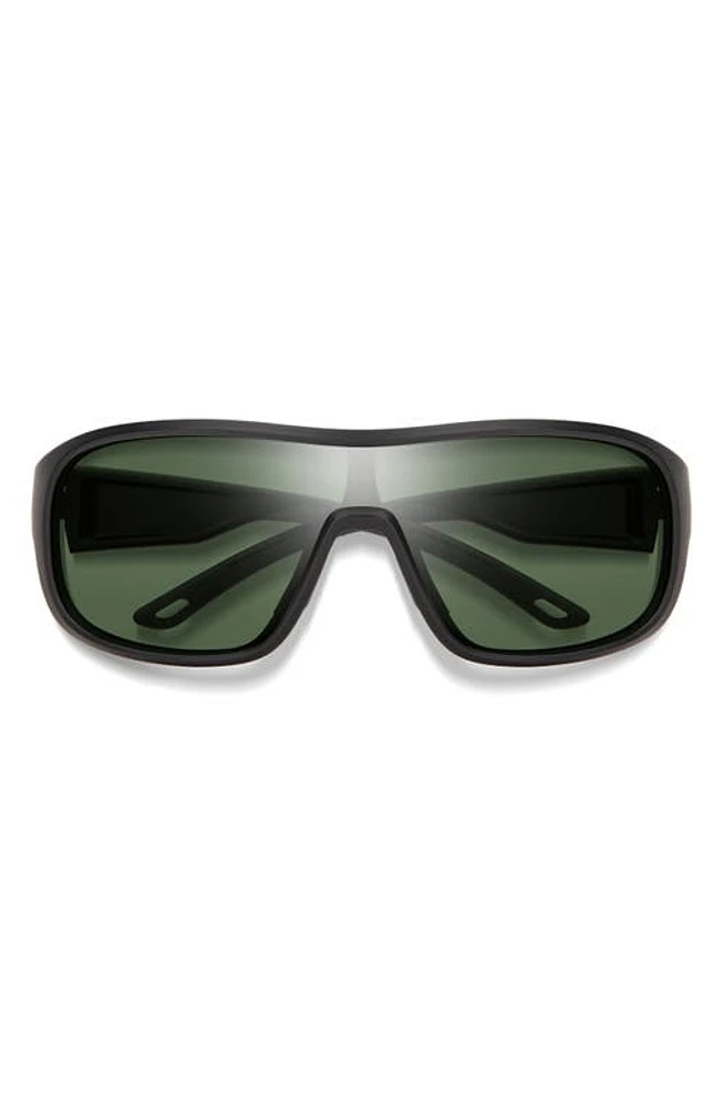 Smith Spinner 134mm ChromaPop Polarized Shield Sunglasses in Matte Black /Grey Green at Nordstrom