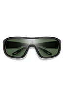 Smith Spinner 134mm ChromaPop Polarized Shield Sunglasses in Matte Black /Grey Green at Nordstrom