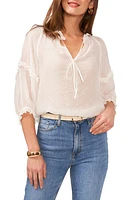 Vince Camuto Ruffle Detail Sheer Top New Ivory at Nordstrom,